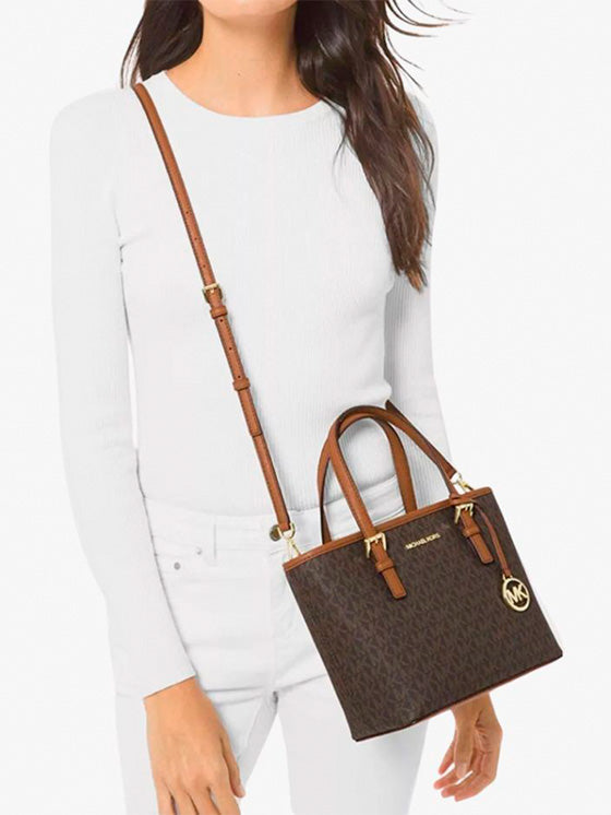 Bolso de hombro Michael Kors Jet Set Travel XS marrón