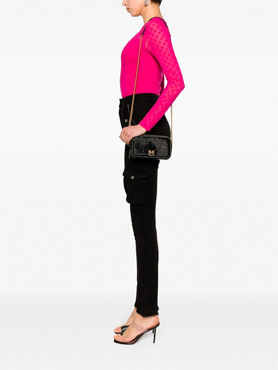 Bolso Pinko Camera Case Camoscio PE 24 PLTT 102810 A0EH Preto