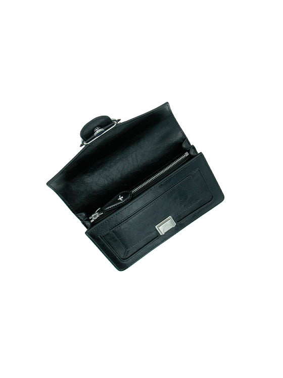 Bolsa de Ombro Pinko Love Mini  de Couro com Franjas Metálicas