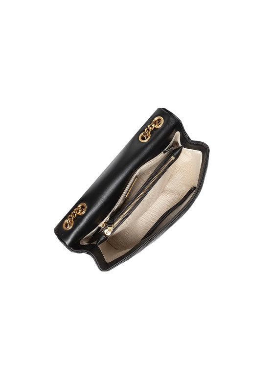 Mala de Ombro Tory Burch Kira Chevron Preto