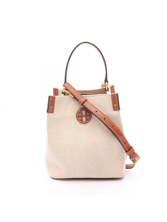 Bolsa de Ombro Tory Burch Canvas Leder 2 Way Bag