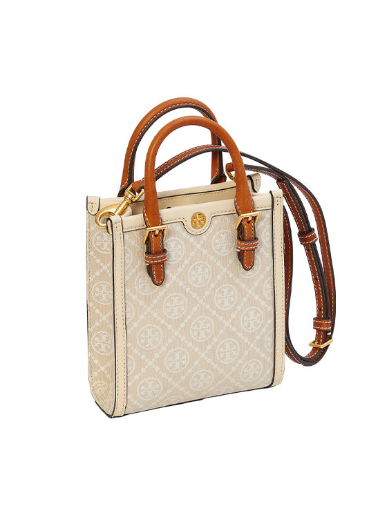 Mala de Ombro Tory Burch Mini T Monogram Tote Bag