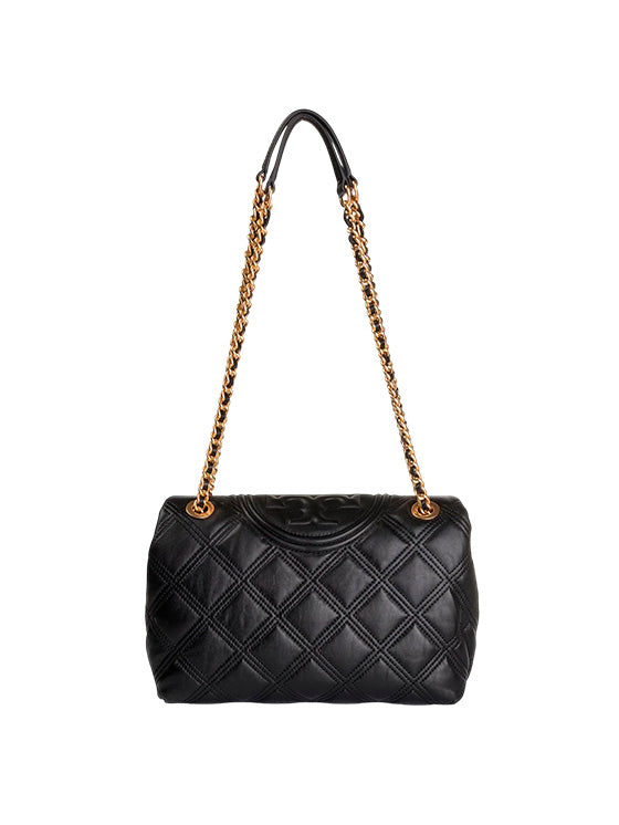 Mala Tory Burch Soft Fleming Black Quilted 56716 Preta