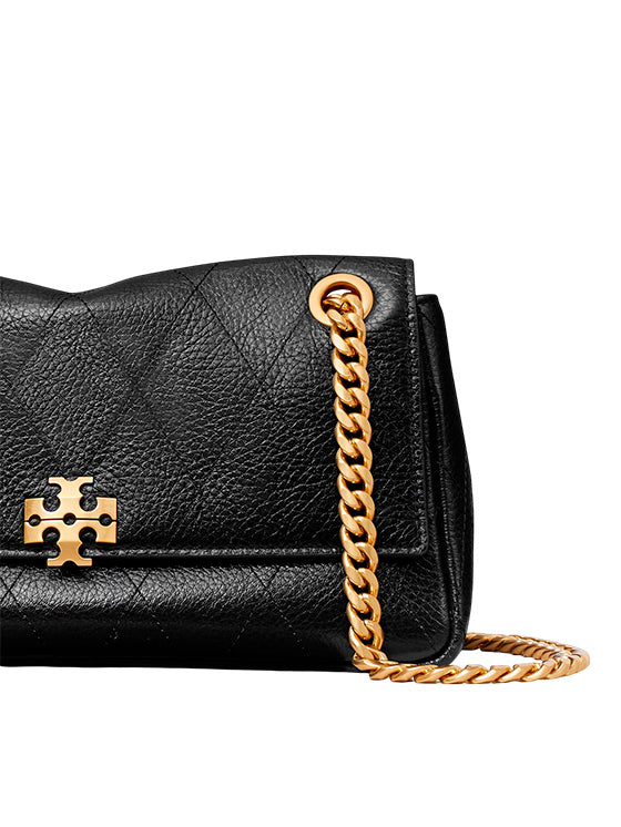 Mala Tory Burch Small Charlie Quilted Shoulder Bag 185829 Preta